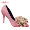 Fashion Aphixta Hot Sale Flowers Super Hight 10cm/12cm Stiletto Heels Pumps Sex Change Women Flock Office Casual Shoes Big Size 49 50