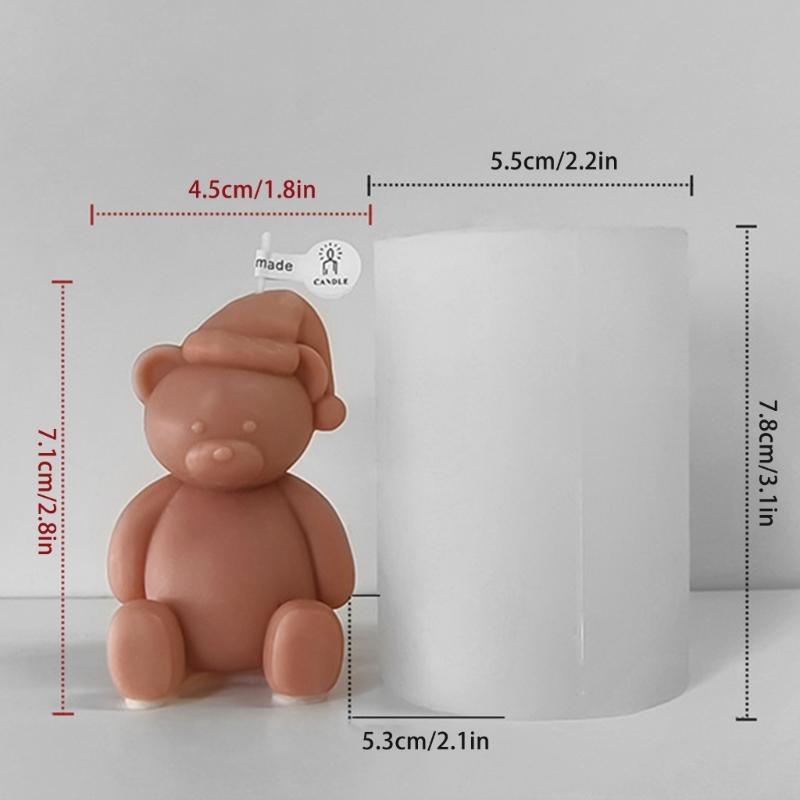 Cute 3D Cartoon Bear Silicone Mold for DIY Candle Soap Chocolate Handy Resin Decor Mould for Birthday Parties and Gifts