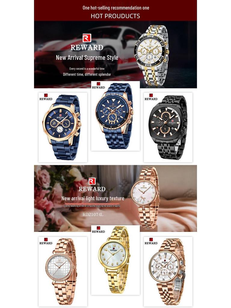 REWARD Men's Multifunction Chronograph Silicone Sports Watch - Luminous, Waterproof, Quartz Calendar (Model: RD83016M)
