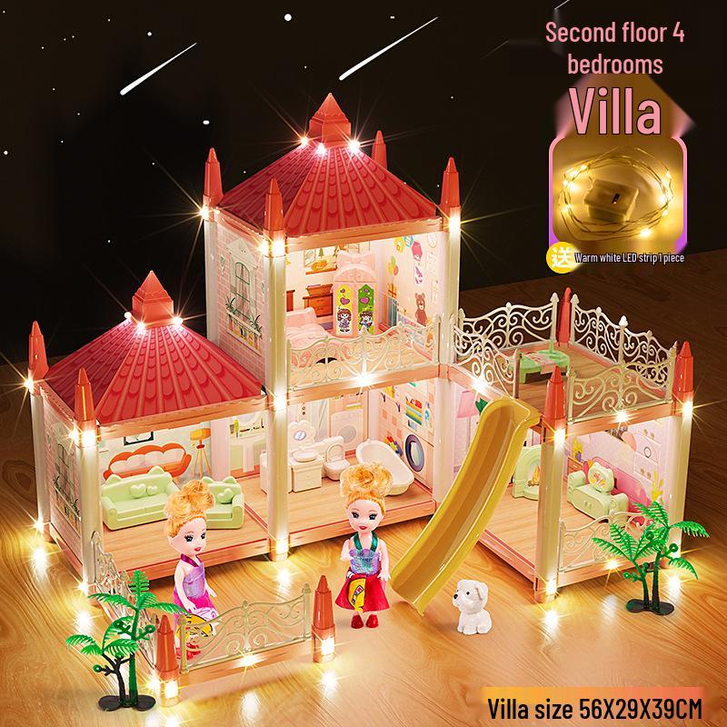 DIY Princess Castle Playhouse Toy: Light-Up Model and Educational Dollhouse