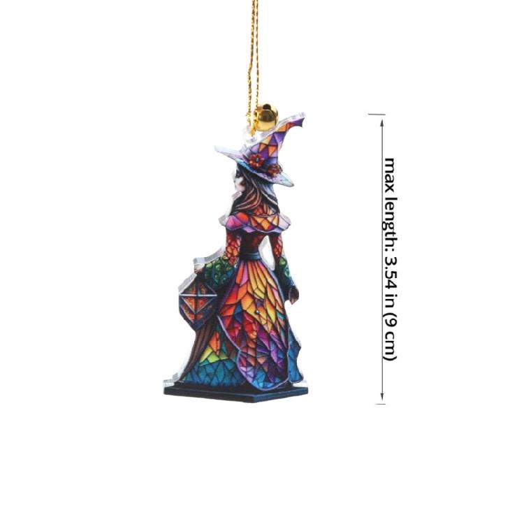 Halloween Witch Hanging Pendant Car Rearview Mirror Interior Decor for Women Men