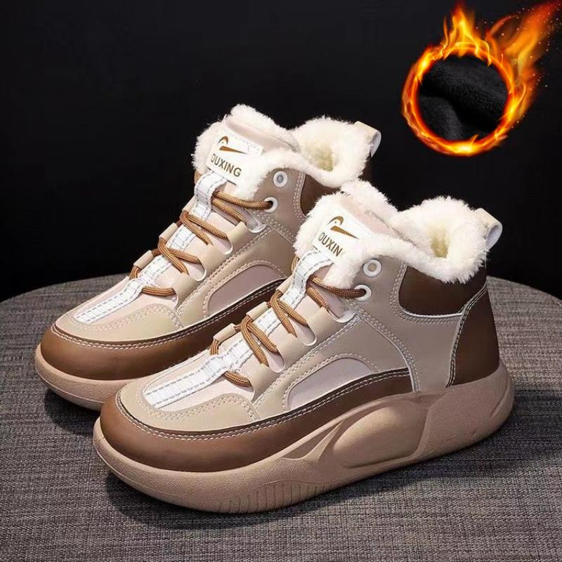 

Зимняя основа для бисквита плюс бархатные утепленные сноубутсы женская верхняя одежда модная повседневная хлопковая обувь трендовые короткие ботинки 38 хаки