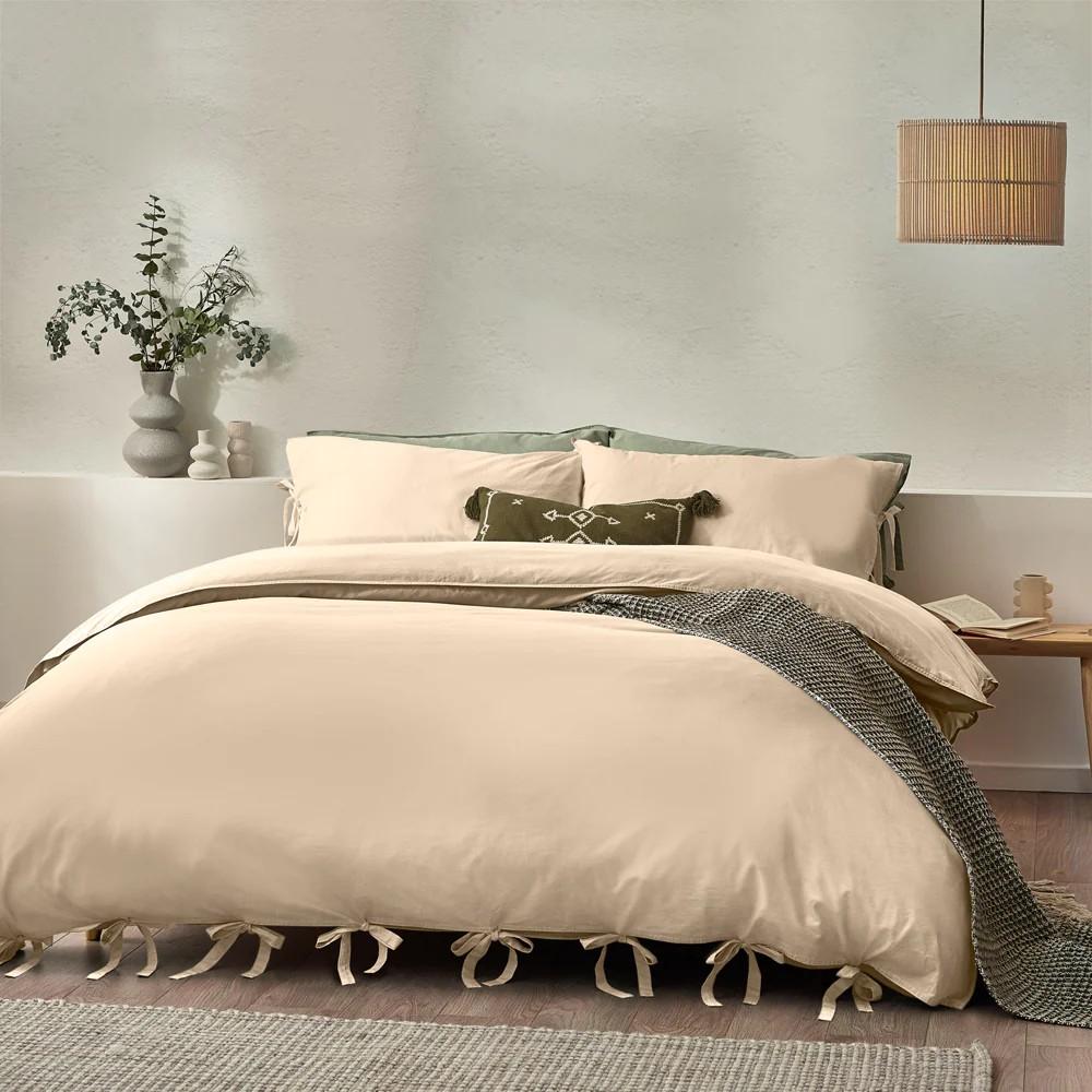 Yard Mallow Tie Detail Cotton Bow Duvet Cover Set