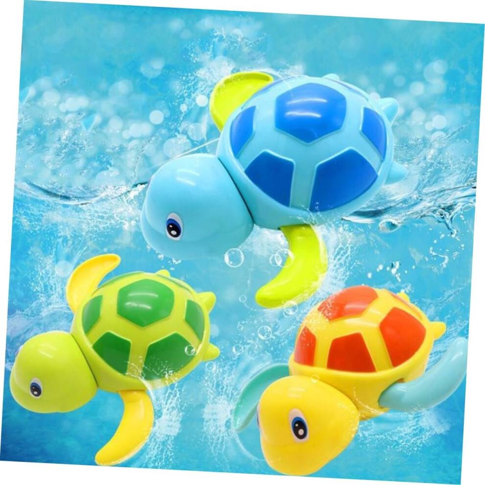 Colorful Wind Up Sea Turtle Bath Toy with Swimming Action for Toddlers, Safe NonToxic Material