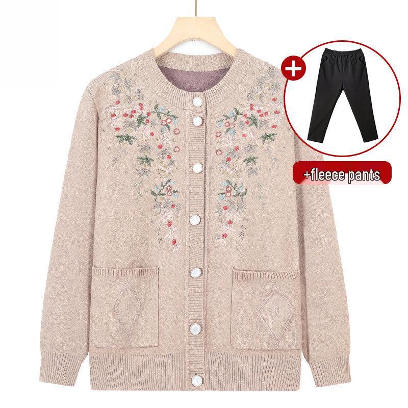 Damen-Winterpullover mit Samtfutter für mittlere und ältere Menschen - Kollektion 2025