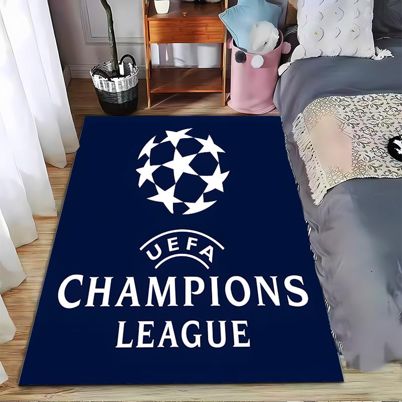 Tappeto Logo UEFA Champions League Blu Navy Decorazione per Tifosi di Calcio Adatto per l'uso come antiscivolo per soggiorno camera da letto divani