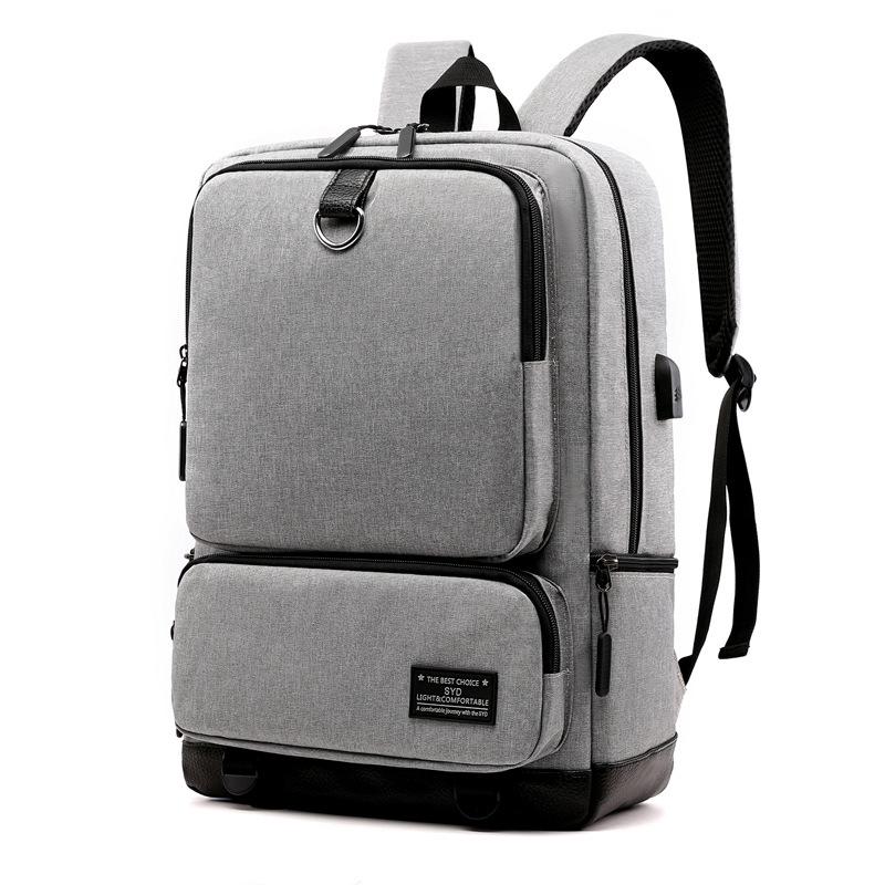 

Backpack Outdoor Schoolbag Multi-Purpose Usb Men S Large-Capacity Travel Backpack Casual Versatile Lightweight світло-сірого кольору