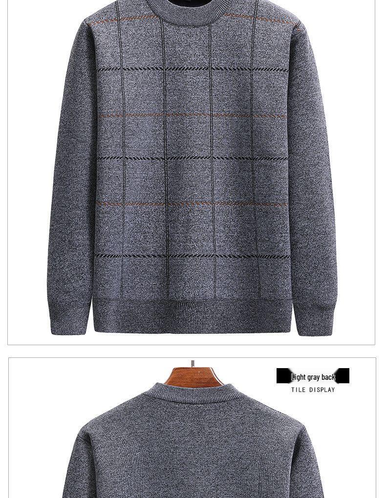 Woodpecker Dad Fleece-Lined Sweater: Warm, Thick Knit for Autumn/Winter – Ideal for Middle-Aged and Elderly, Perfect for Grandpa.