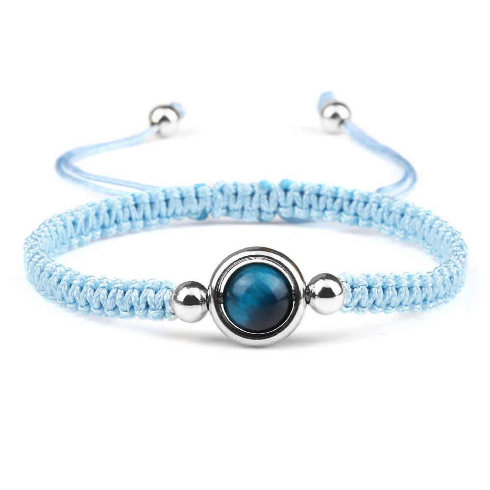 Handmade European-American Year of the Tiger Blue Sapphire Red String Bracelet - Stylish Couple's Gift