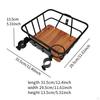 Front Bike Basket,Bicycle Basket,Fashion,Wood Base Iron Wire Decor Bicycle Cargo Rack Cycling