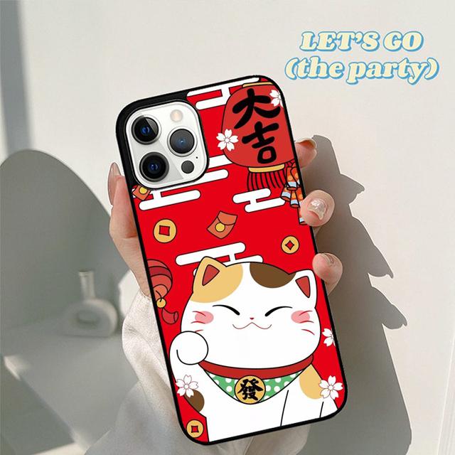 Autumu Japanese Lucky Cat Art Phone Case Cover for iPhone 16 15 12 mini 11 13 14 Pro Max SE 2020 Apple 6S 7 8 Plus Coque