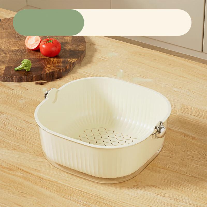 

Double-Layer Kitchen Drain Basket & Fruit Plate