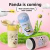 Panda Baby Bottle with Ceramic Inner Liner, Children's Drinking Straw Cup, Portable Children's Cartoon Anti-drop Water Cup