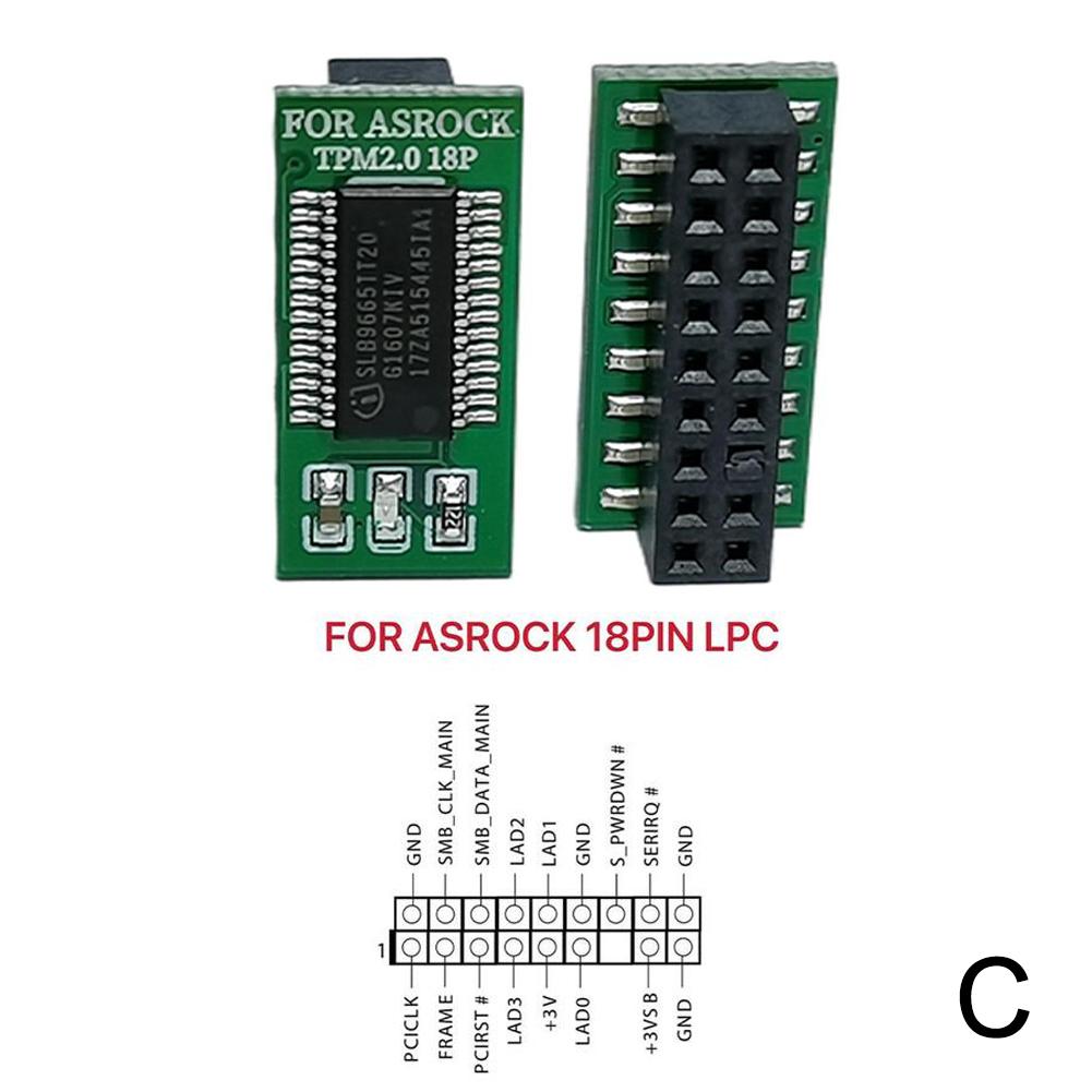 

TPM 2.0 Module 12 14 18 20 Pin Supports Multi- Motherboard For ASUS MSI GIGABYTE ASRock Security Module Board