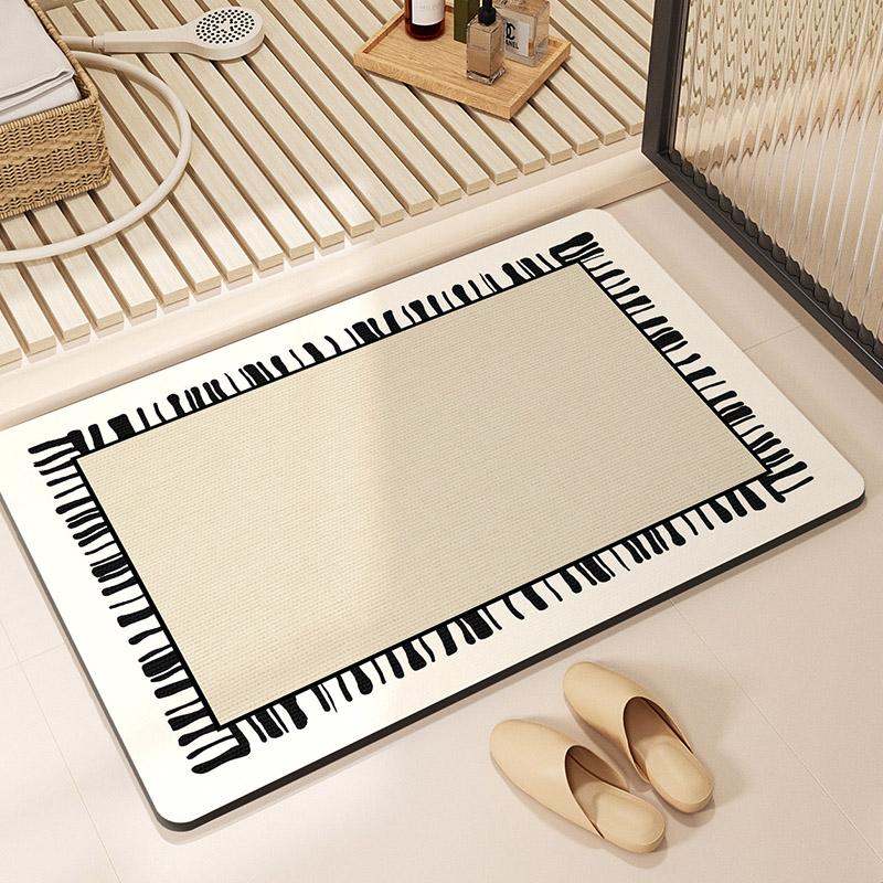 Luxury Diotomite Bathroom Mat Absorbent Shower Foot Mats Anti-slip Quick Dry Bath Rugs Toilet Carpet Doormat Washable