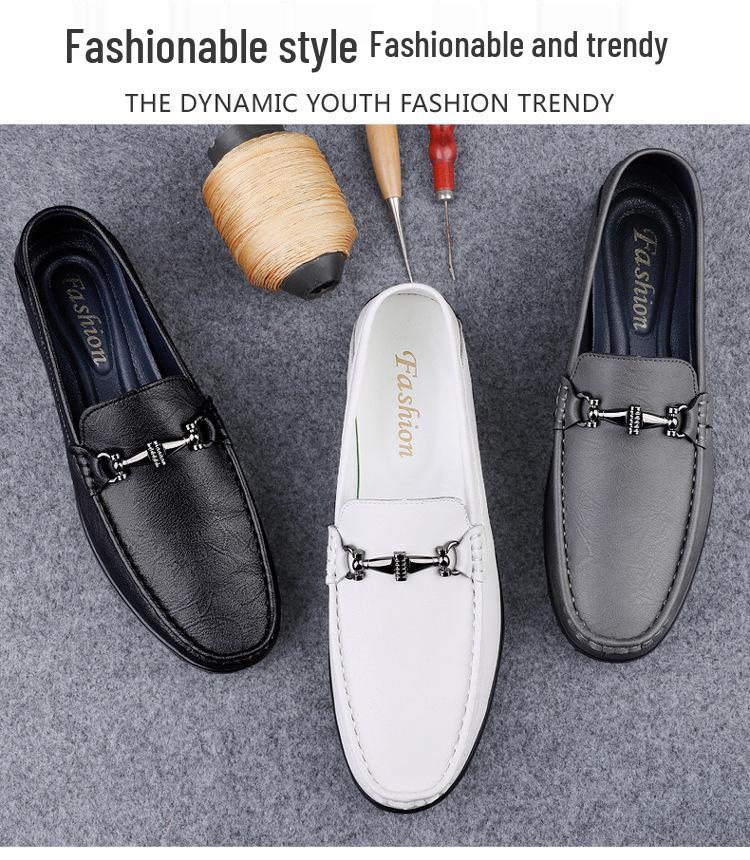 Men's Breathable Slip-on Leather Driving Shoes - Soft Sole, Small & Large Sizes Available