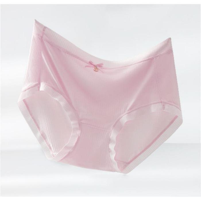 Eisseide-Unterwäsche für Damen, reine Baumwolle, dünn, atmungsaktiv, schlichte Unterhose, niedrige Leibhöhe, nahtloser Slip für Mädchen