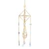 Faux Crystal Suncatcher for Window Natural Stone Rainbow Maker with Prism Pendant for Indoor Outdoor
