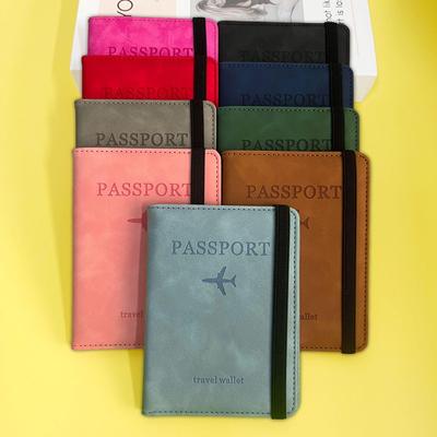 Grenzüberschreitender RFID-Reisepass- und Kartenhalter aus PU-Leder – Multifunktionale Reiseausweis-Brieftasche