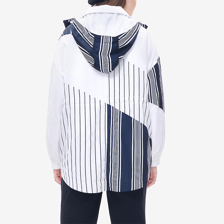 Fila Fusion Woven Spliced Sports Loose Hooded Jacket Women jackets White T11W212705FWT