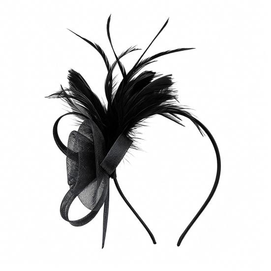 Dame Blomsterfjer Pandebånd Retro Net Blomster Pandebånd med Fjer Te-fest Hårpynt Fascinators Hår Accessories til Cocktailfester