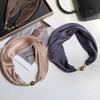 New Monochrome Magnetic Variety Silk Scarf Necklace Women's Pleated Summer Sunscreen Headscarf Decorative Scarf