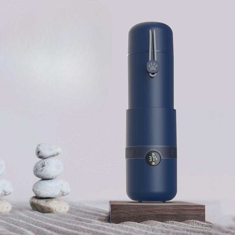 

USB portable cooling and heating cup quick heating cooling cup dual-purpose heating milk warmer can be used for home or car 350ML синій