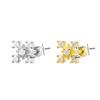 Gaibei 3D Flower & Heart Zircon Ear Studs - European/American Style