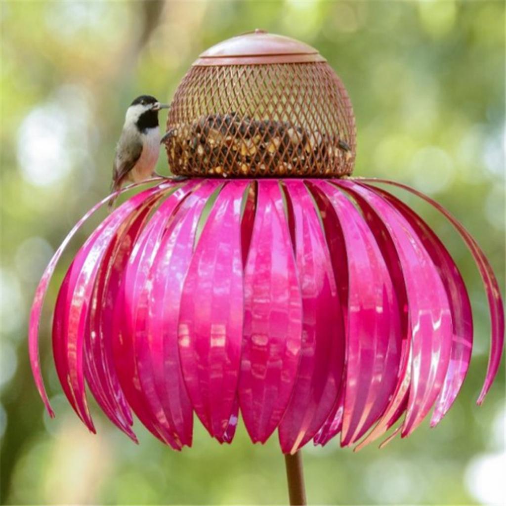Beautiful Bird Feeder Outdoor Garden Yard Hummingbird Treat Feeder Outdoor Coneflower-shape Decorations