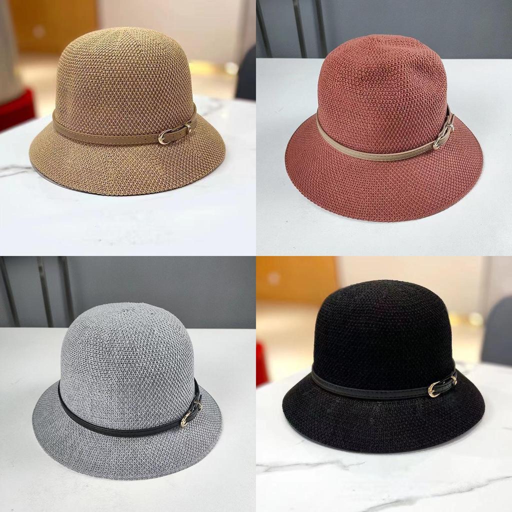 Summer Fedora Hat For Women With Breathable Polyester Knit Sun Protection Casual Beach Wear