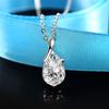 S925 Silver Necklace Angel Tears Crystal Red Pendant Necklace for Woman Charm Jewelry Gift