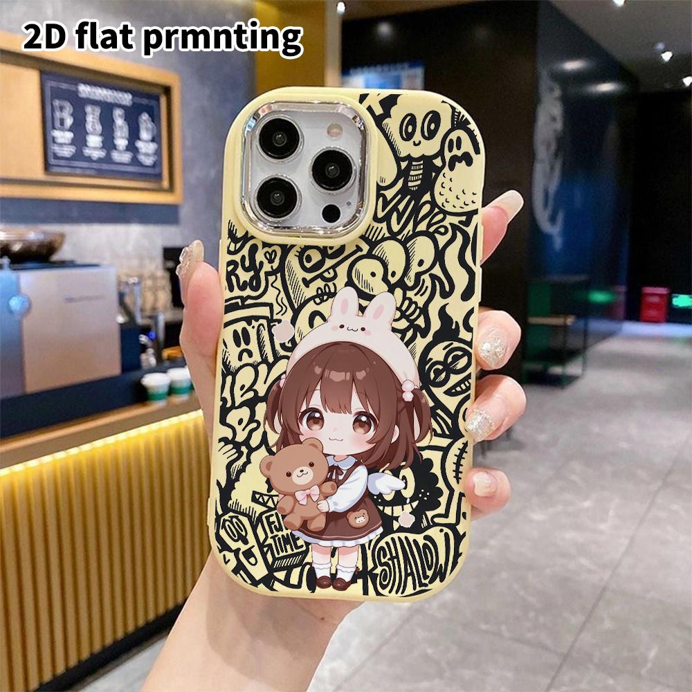 Phone Case: 2D Flat Design Suitable for iPhone 18 17 16 15 14 13 Pro Cases, Couple Style, Twin-tailed Little Girl, Christmas and Halloween Gifts