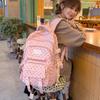 Schoolbag Korean ins Storm Point Three-piece set School bag for junior and high school girls Large capacity burden reduction Backpack