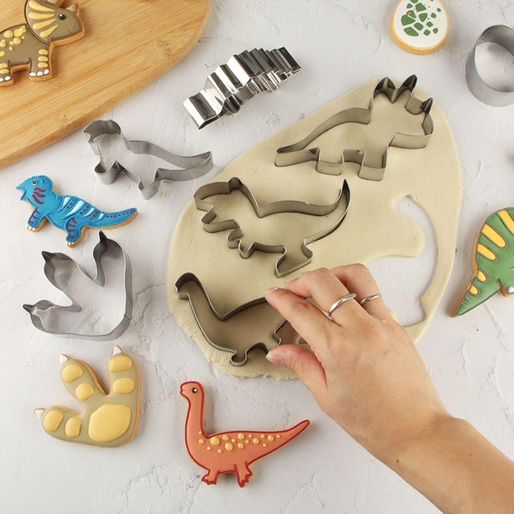 Cartoon Dinosaur Biscuit Mold Stainless Stell Cookie Making Set Biscuit Cutting  Dinner Party