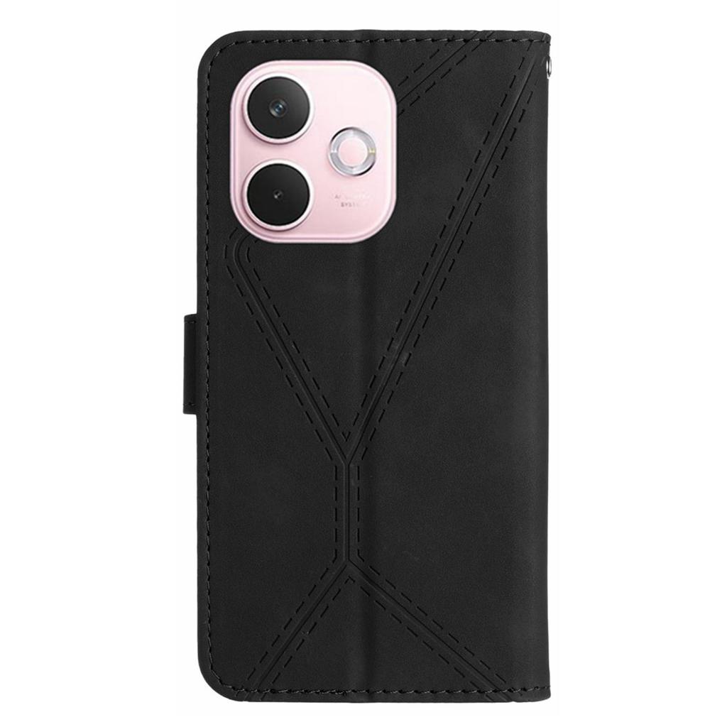 Pro Oppo A5 Pro 4G (Globální)/5G (Globální)/A5 Energy 5G (Čína) Pouzdro Skin Touch Lines Vytištěné PU Kůže Vyklápěcí Kryt na Telefon