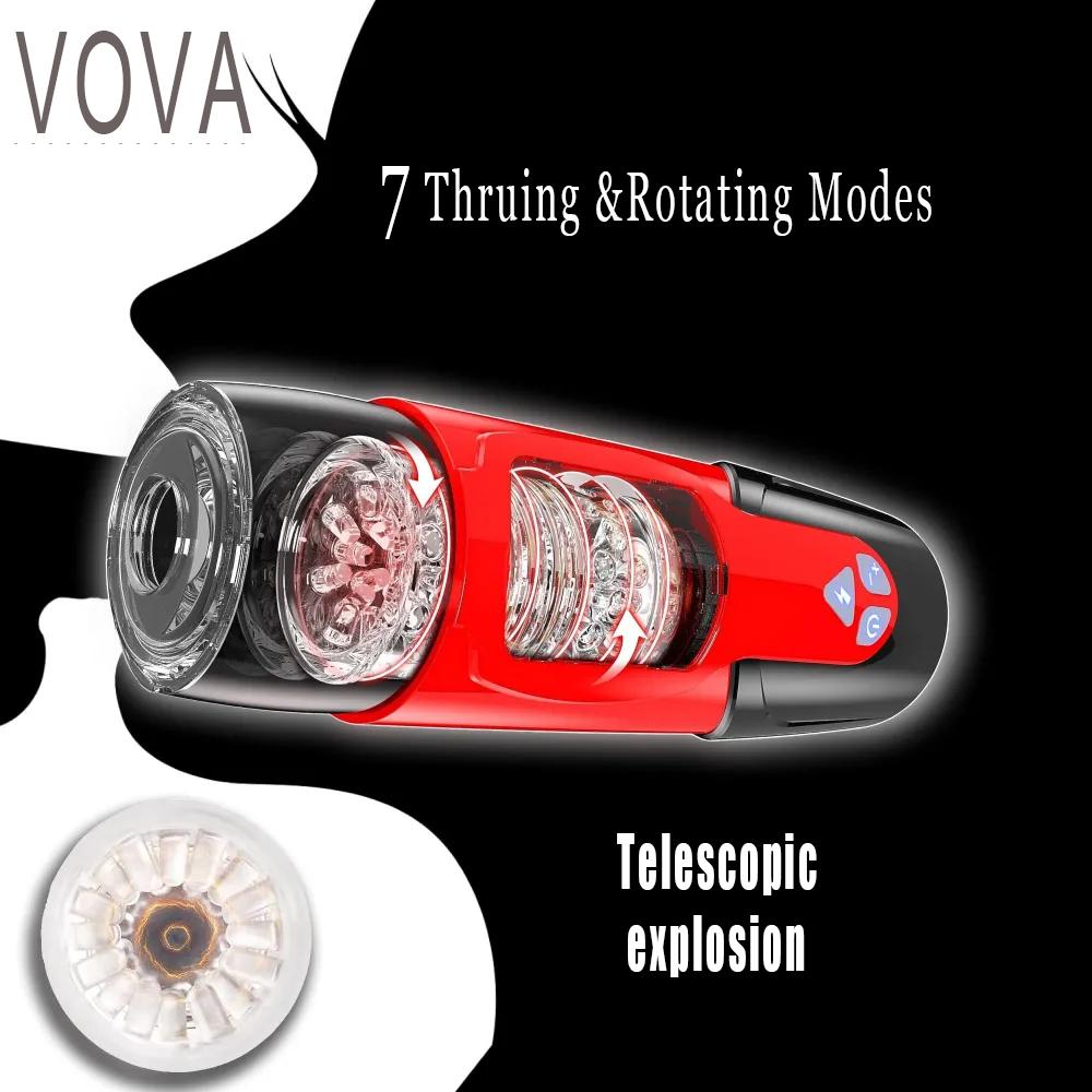 Automatischer männlicher Masturbator mit Teleskoprotation, Vagina-Masturbation, Sexspielzeug für Erwachsene für Männer, Kolben-Masturbator-Cup