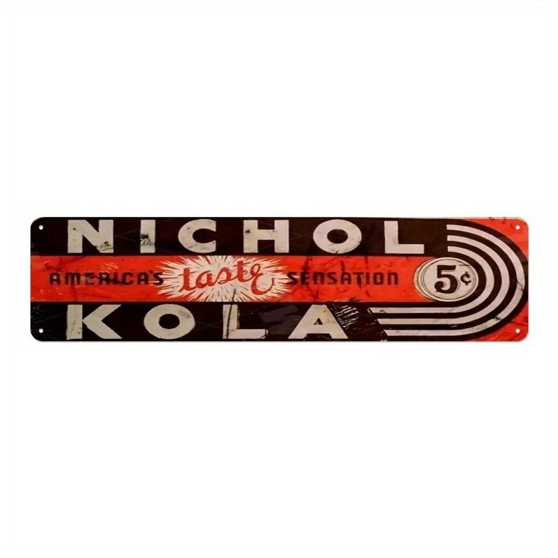 Retro Decorative Plate Nichol America'S Taste Kola Iron Plate - Vintage Wall Sign, Suitable for Kitchen, Garden, Home, Restaurant, Bar, Cafe, Garage,