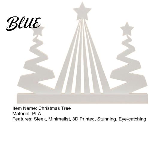 Abstract Christmas Tree Sculpture 3D Printed Figurine Modern Minimalist Xmas High-end Decor with Star Topper for Home Office Holiday Party