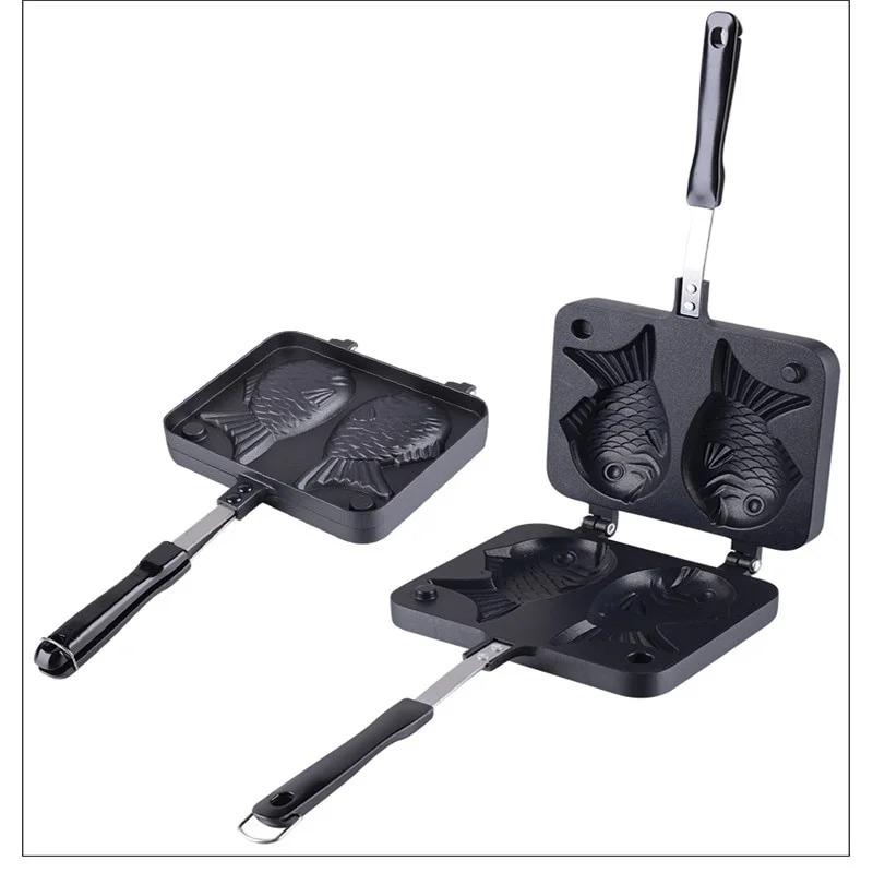 Taiyaki Japanese Fish-Shaped Bakeware Bread Pan Maker 2 Cast Home Cake Tools