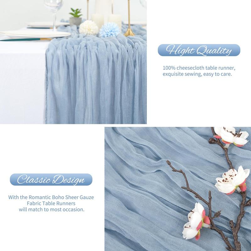 1pc Cheesecloth Table Runner Country Style Gauze Cheese Cloth Tablecloth For Wedding Bridal Shower Baby Shower Birthday Party