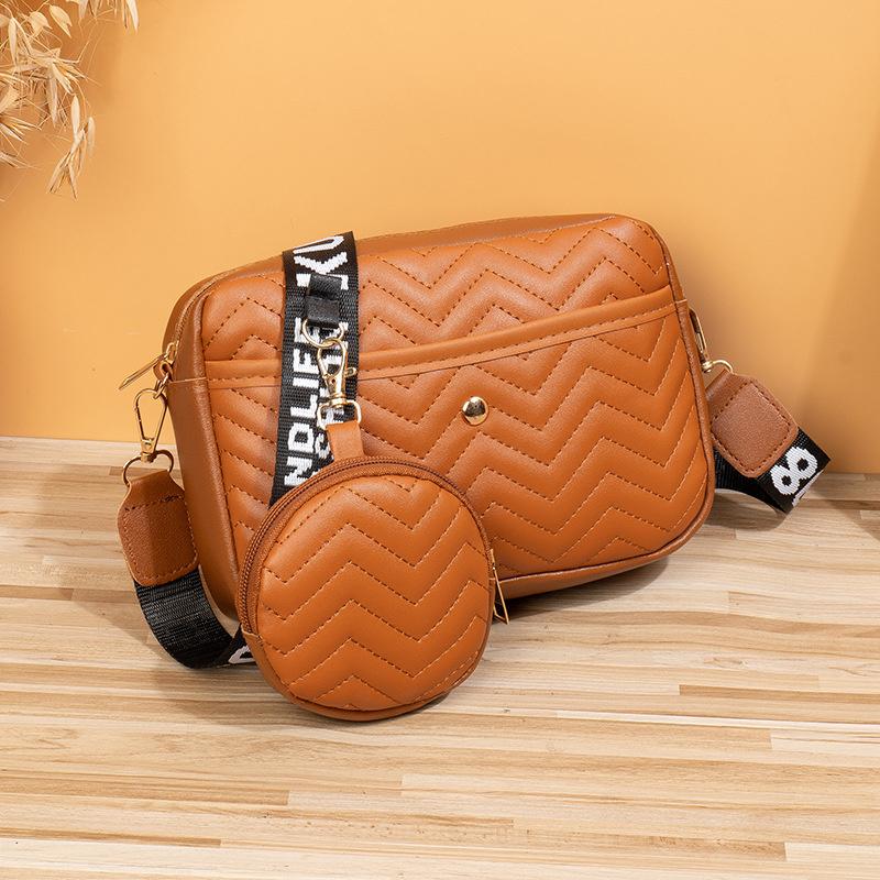 Wave Pattern Ribbon Crossbody Bag for Women Fashion Letter Printing Shoulder Bag with Small Purses
