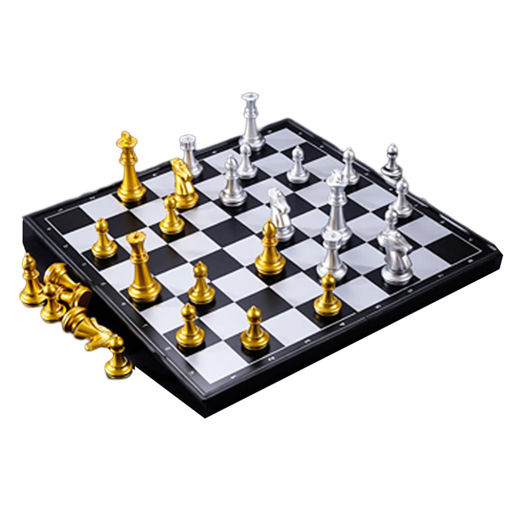 Toddlers Board Game International Chess Folding Professional Chessboard Parent-child Toys Supply for Outdoor Travelling