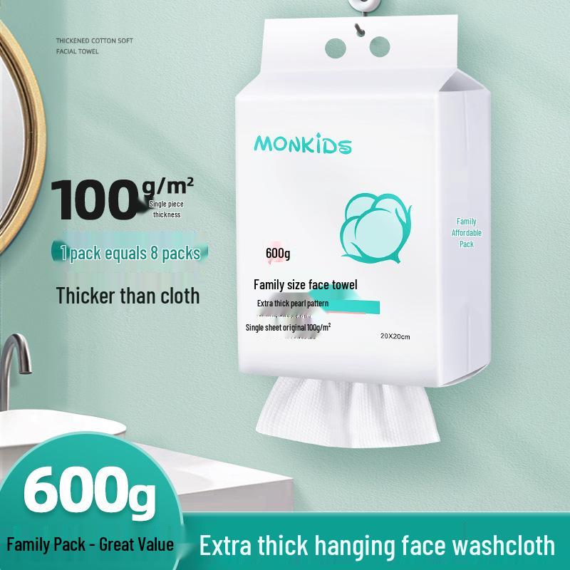 Family Pack: Extra Thick 600g Hanging Disposable Face Towels