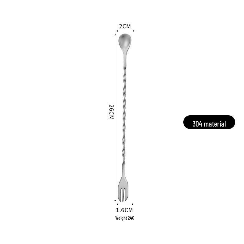 304 Stainless Steel Double-Headed Spiral Bar Spoon with Long Handle