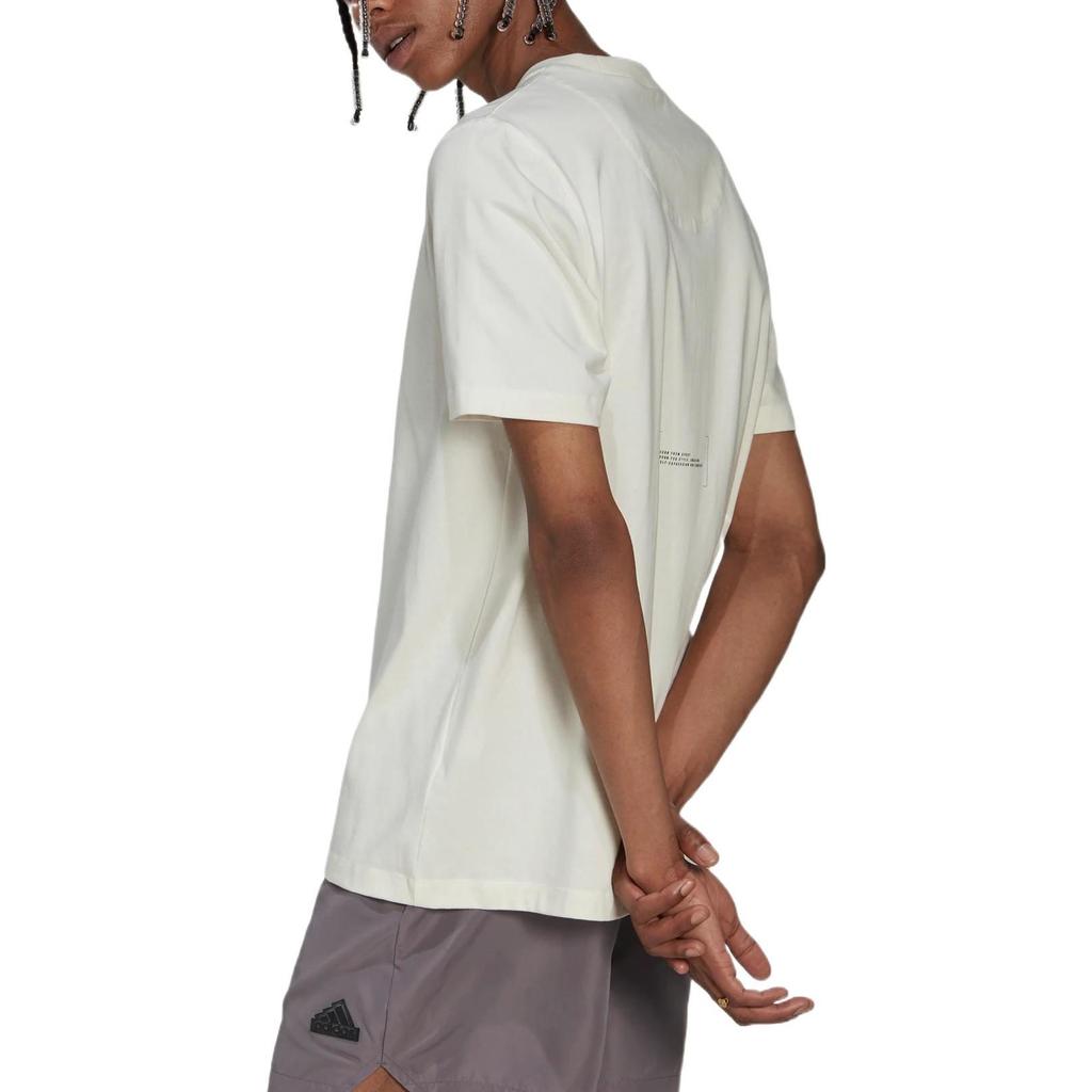 Adidas T Shirts Men's White Crew Neck Moderate Straight Fit HG2059