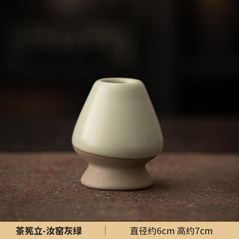 Ceramiczny uchwyt na zieloną herbatę Matcha Chasen Japoński stojak Miska Bambusowa Trzepaczka Młynek Szczotki Uchwyt na przybory do herbaty Zestawy naczyń do herbaty Akcesoria