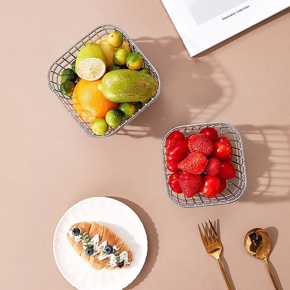 Space Saving Cosmetic Storage Box Waterproof Metal Wire Basket Kitchen