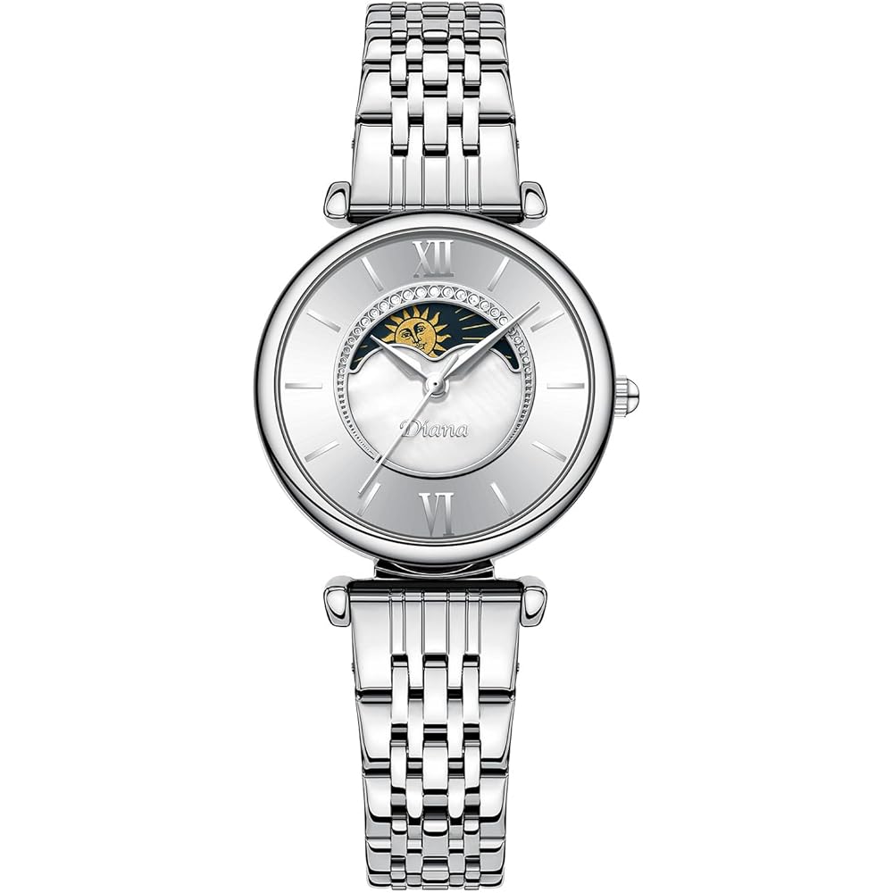 Diana Analog Waterproof Women s Watch Silver Simple Cute Japanese Movement