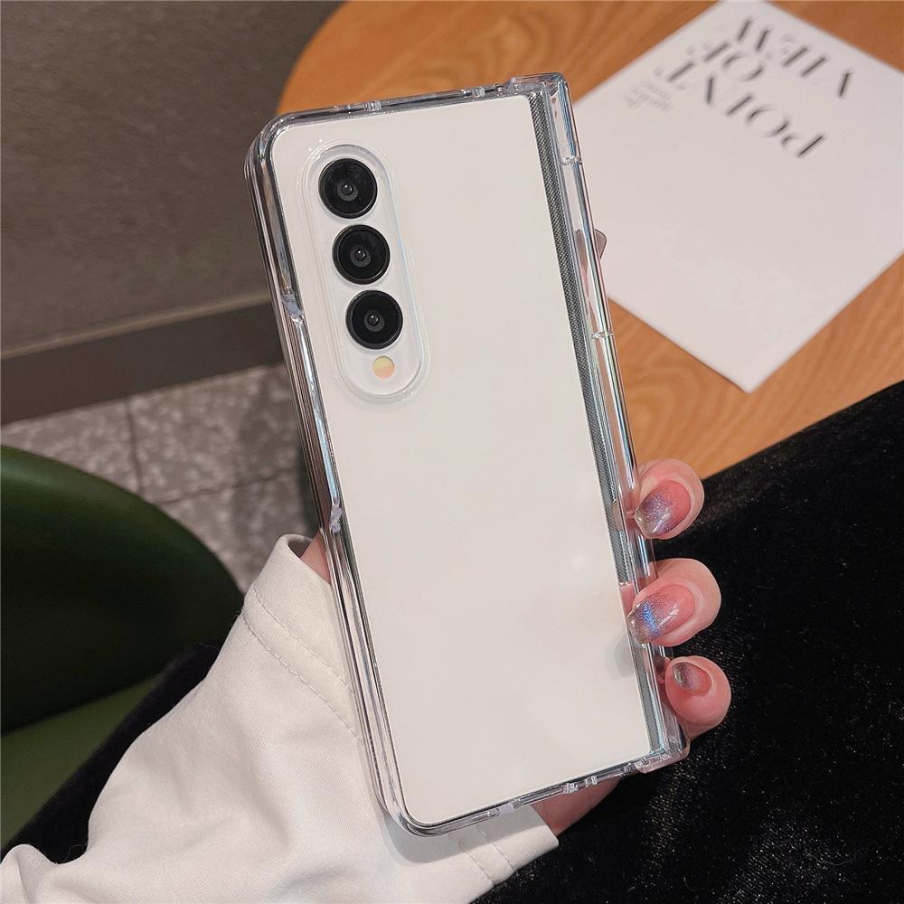 Transparent Hinge Protector Shockproof Cover for Samsung Galaxy Z Fold 4 5G Z Fold 3 Fold 5 Cases HD Hard Acrylic Full Protection Cover