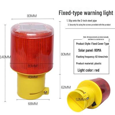 Solar Powered Safety Warning Flashing Light
